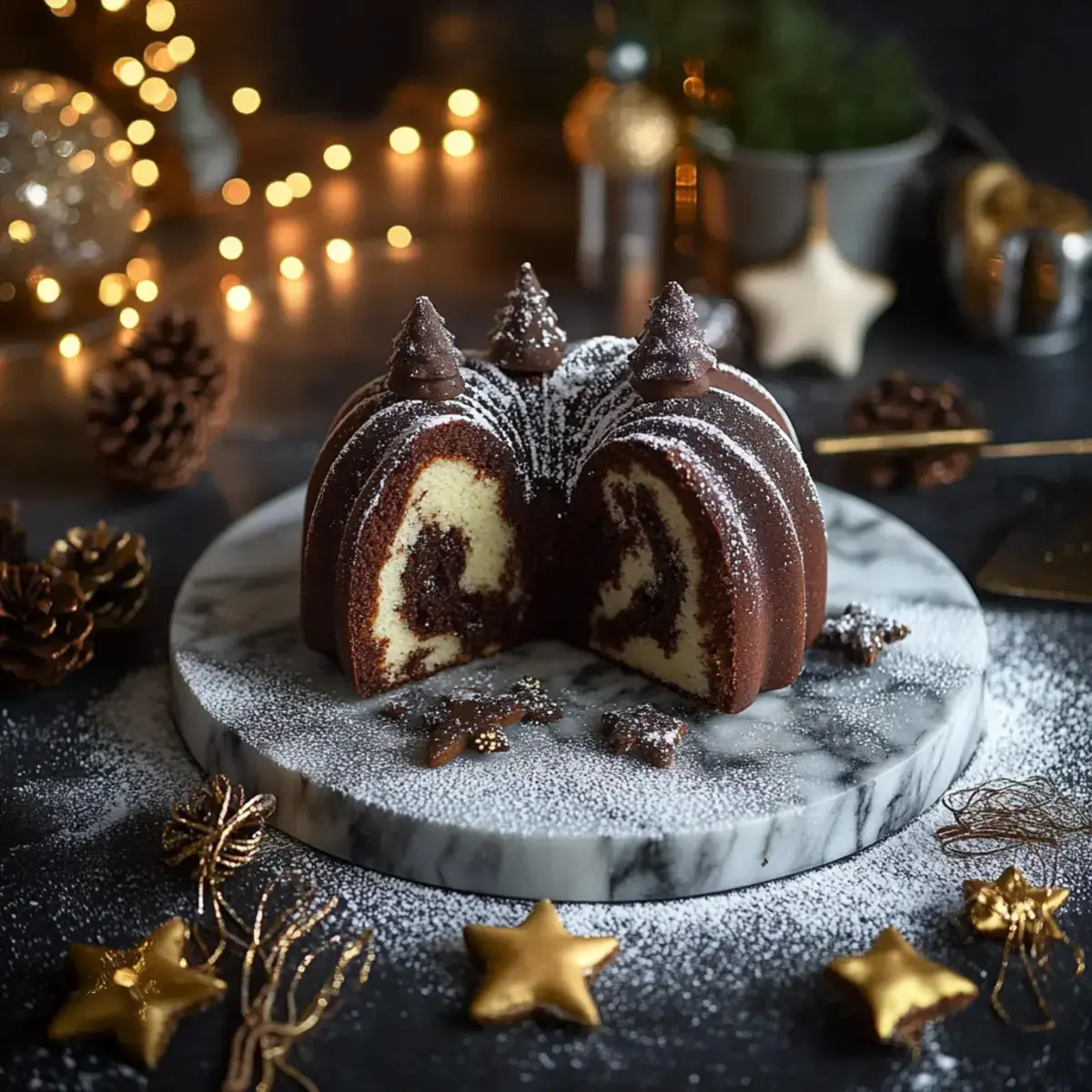 Marmor Lebkuchen Gugelhupf