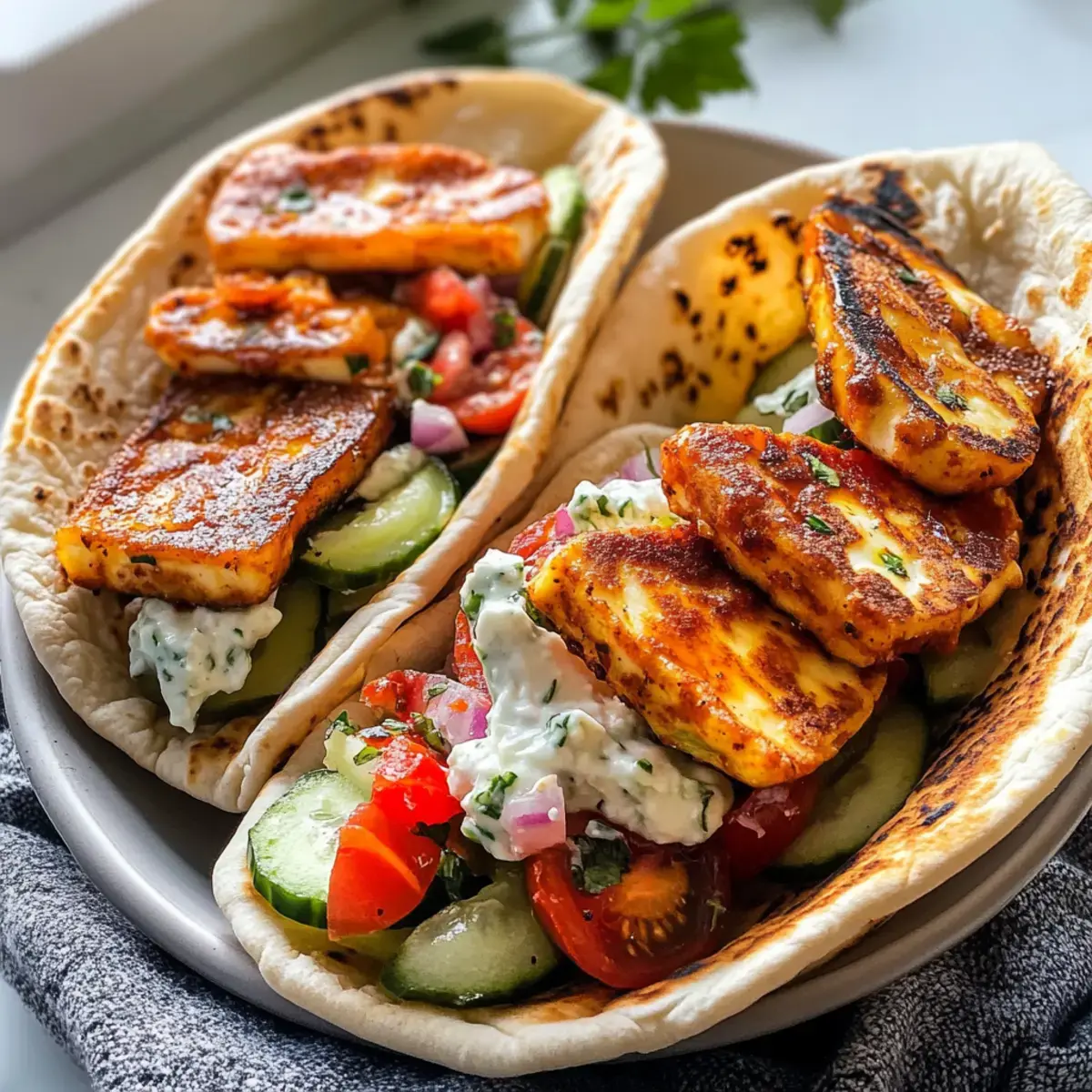 Mediterrane Halloumi-Pitas