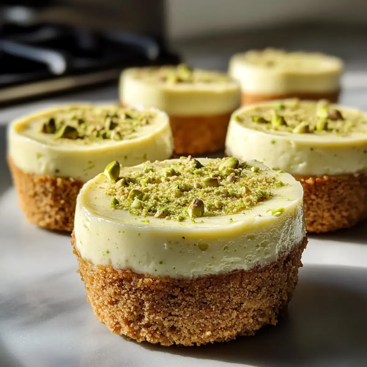 Mini Pistazien Käsekuchen