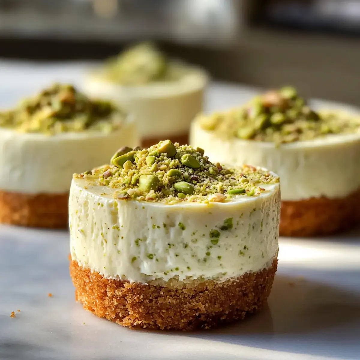 Mini Pistazien Käsekuchen