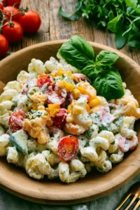 Nudelsalat mit Joghurtdressing