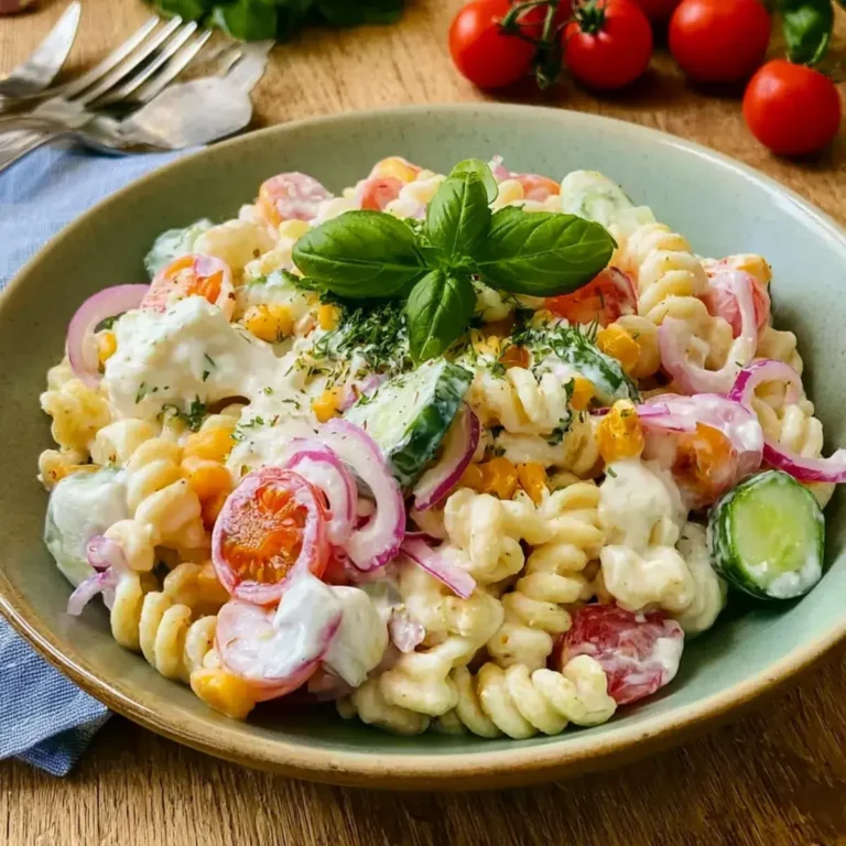 Nudelsalat mit Joghurtdressing