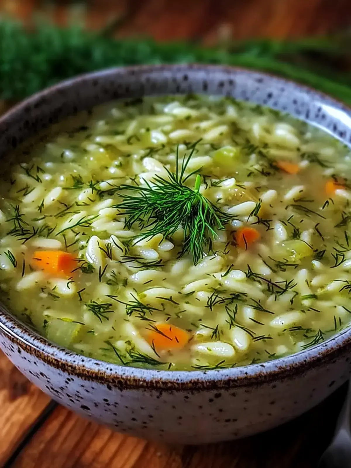 Orzo Lauch Dill Suppe