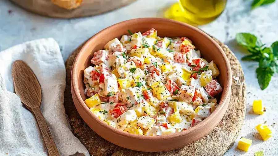 Paprika Mais Salat Feta Joghurt