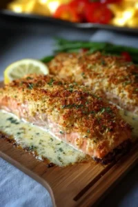 Parmesan Lachs Kruste im Ofen