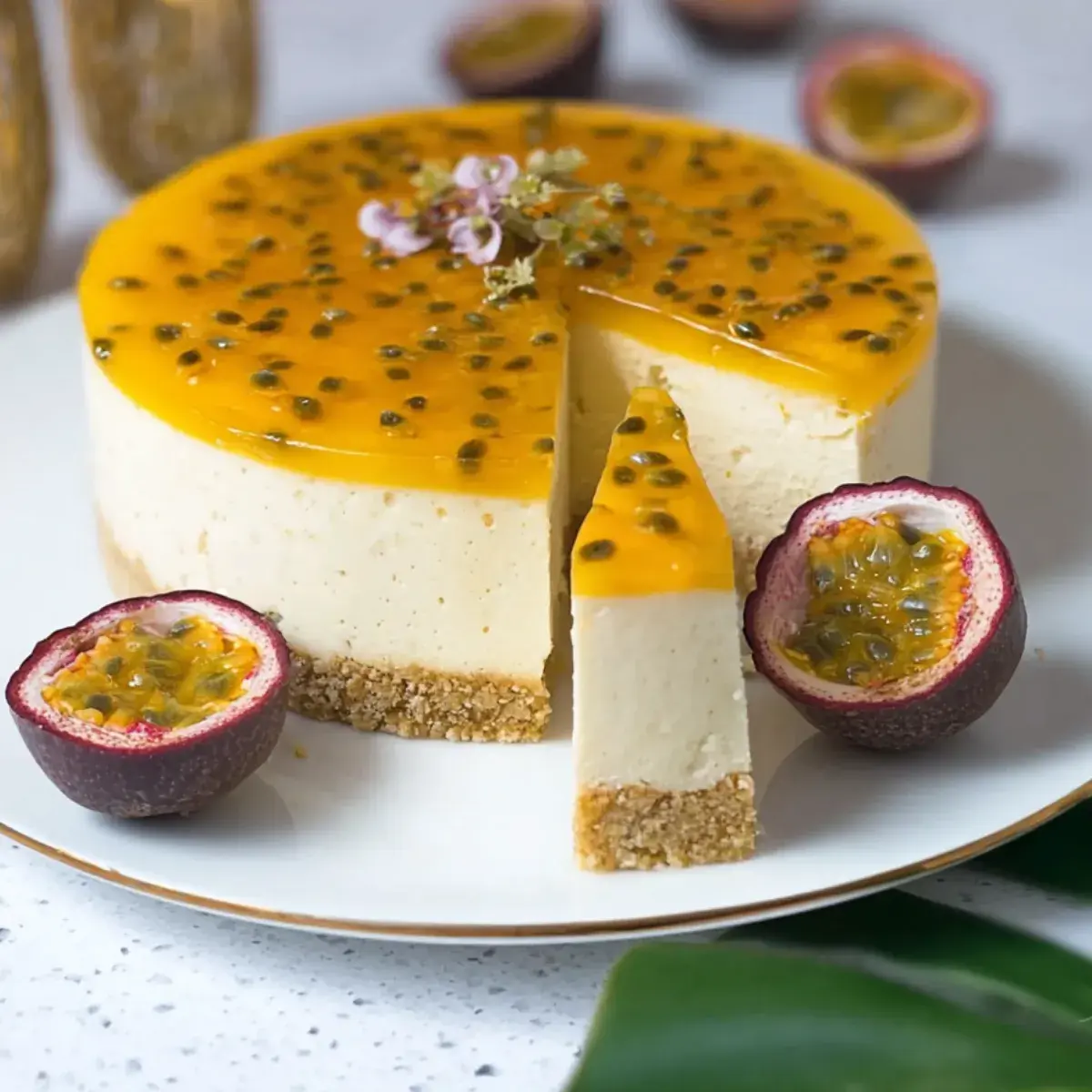 Passionsfrucht Sahne Käsekuchen