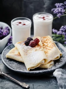 Fluffige Pfannkuchen mit Wodka und Milch