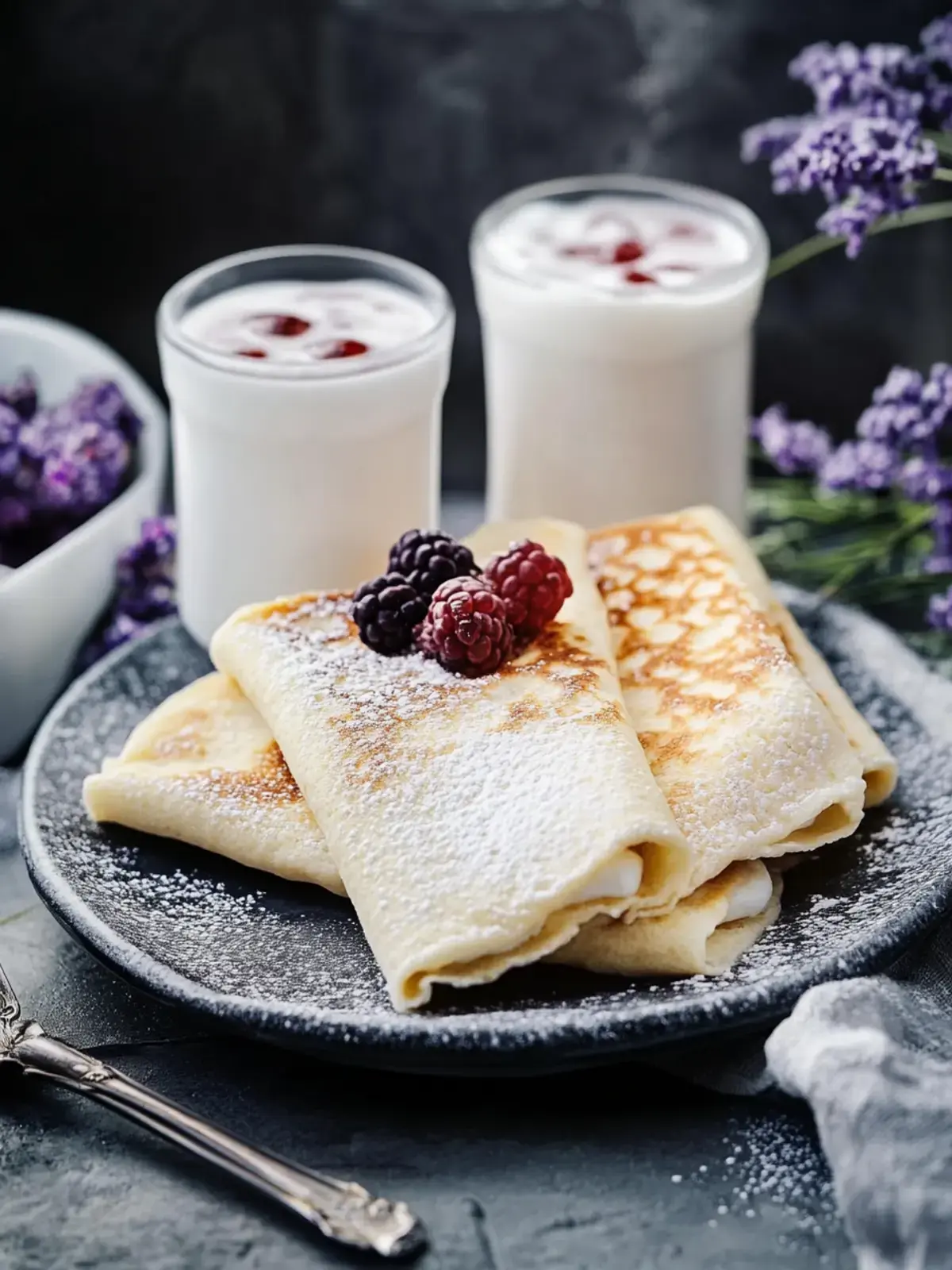 Pfannkuchen mit Wodka und Milch
