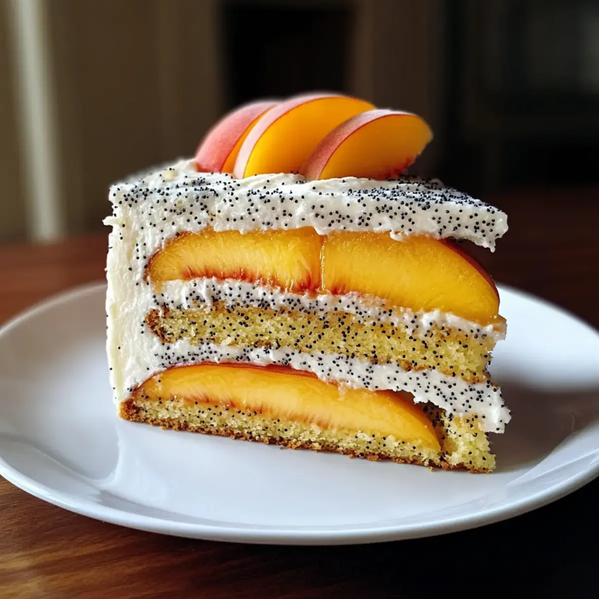 Pfirsichtorte mit Mohn