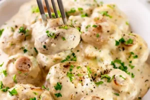 Cremige Knoblauch-Parmesan-Pilze