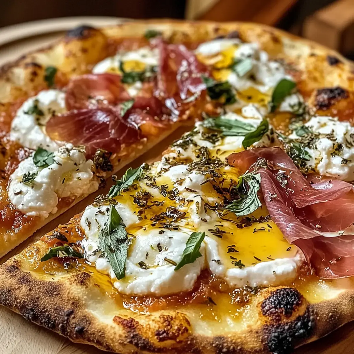 Prosciutto Honig Burrata Pizza
