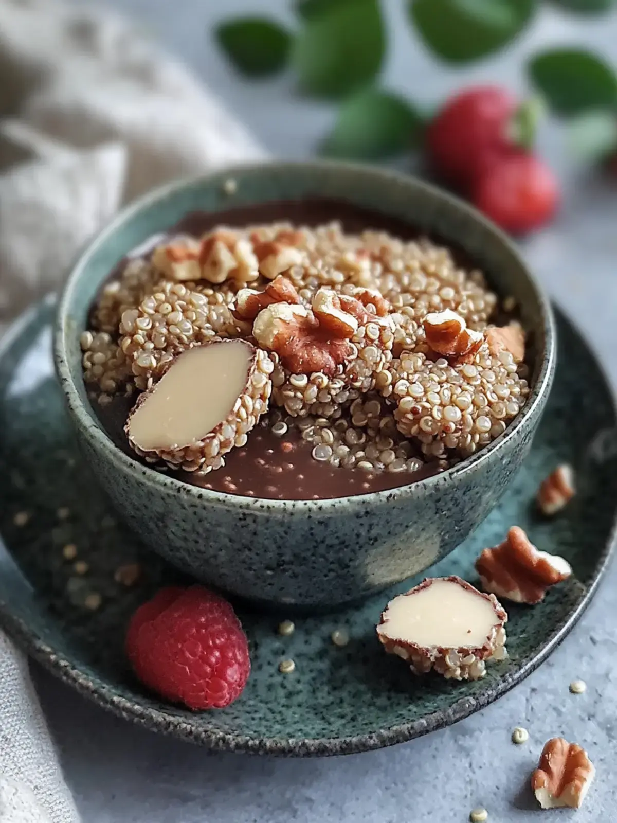 Quinoa Crunch Erdnussbutter Becher