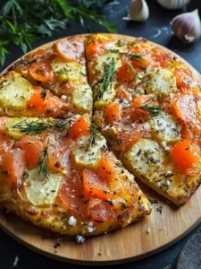 Rauchlachs Kartoffelpizza