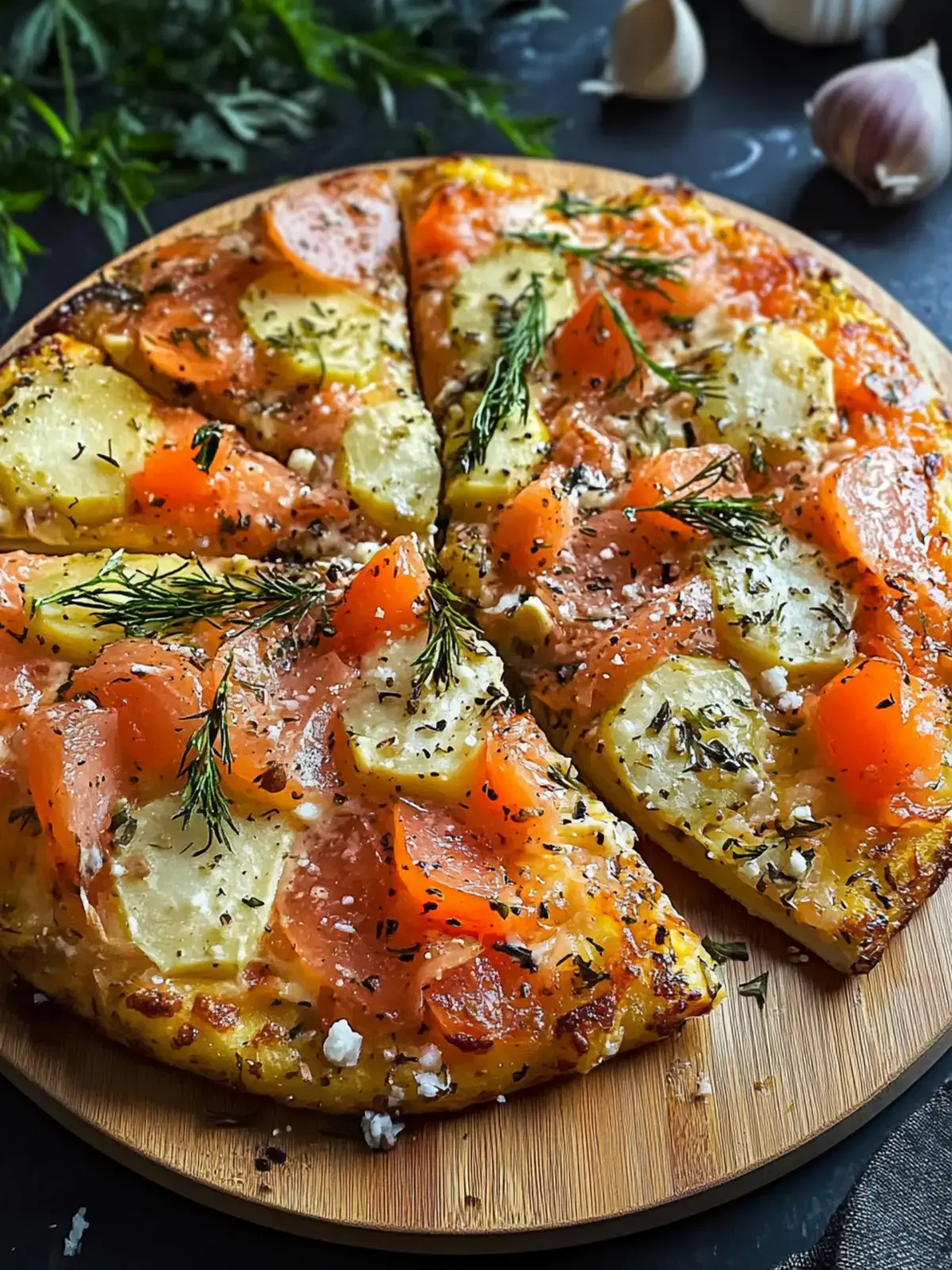 Rauchlachs Kartoffelpizza