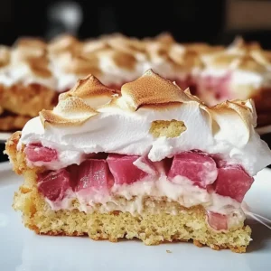 Saftiger Rhabarberkuchen mit Baiser