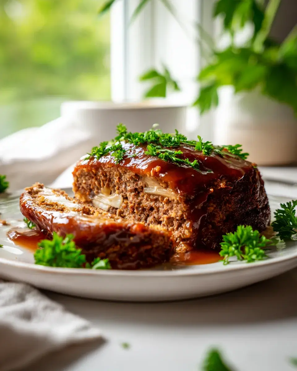 Saftiger Hackbraten mit Soße