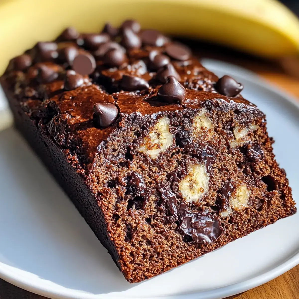 Schokoladen-Bananenbrot mit Hafermehl