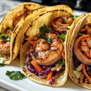 Schwarze Garnelen Tacos mit Slaw
