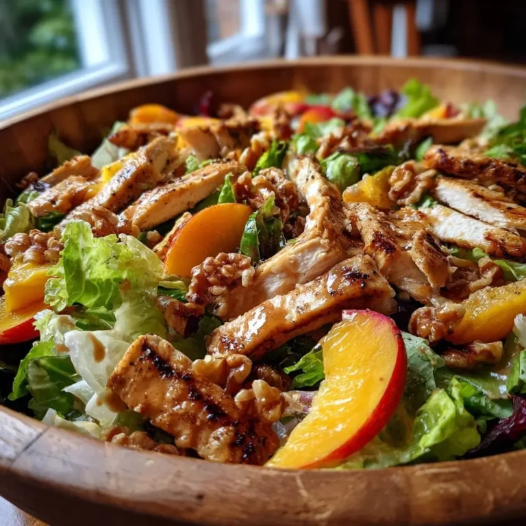 Sommersalat mit Hähnchenbrust Pfirsichen