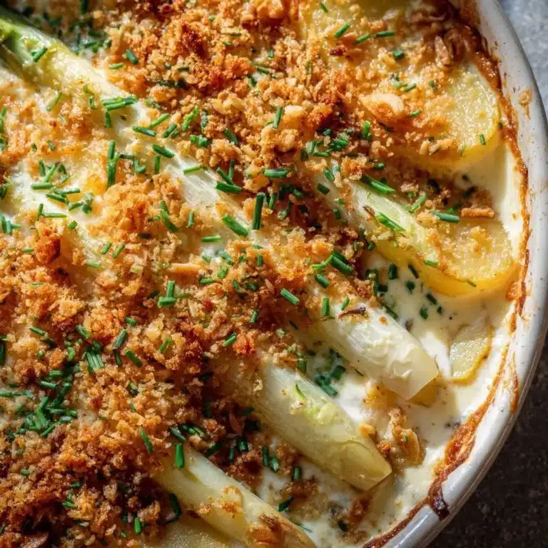 Spargel Kartoffel Gratin Mandelkruste