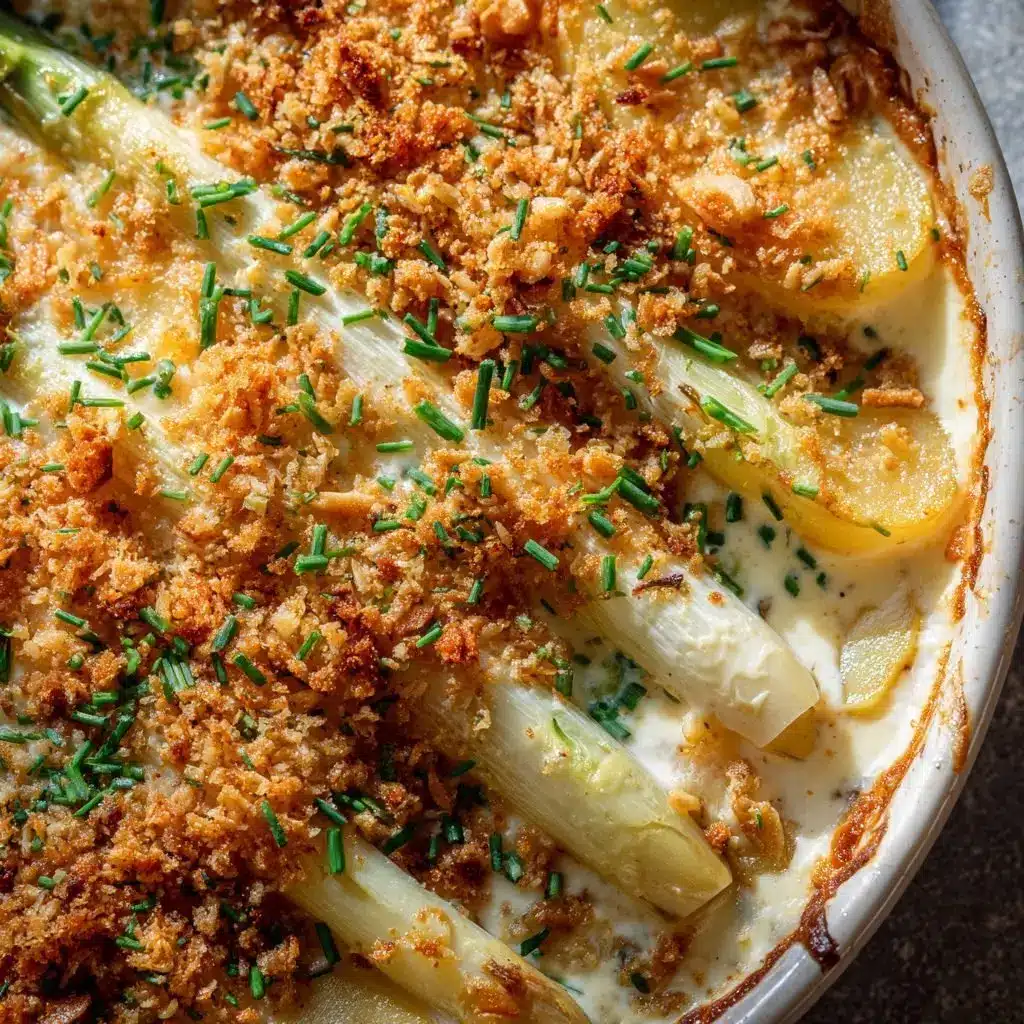 Spargel Kartoffel Gratin Mandelkruste