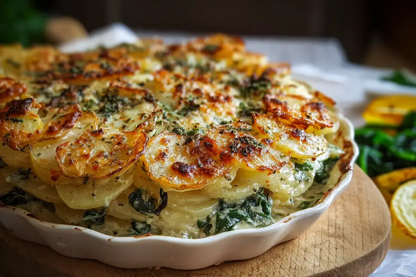 Spinat Kartoffel Knoblauch Auflauf