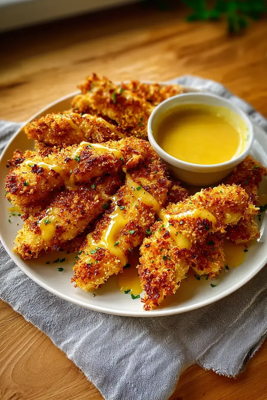 Super krosse Air Fryer Hähnchenstreifen Honig Senf Sauce