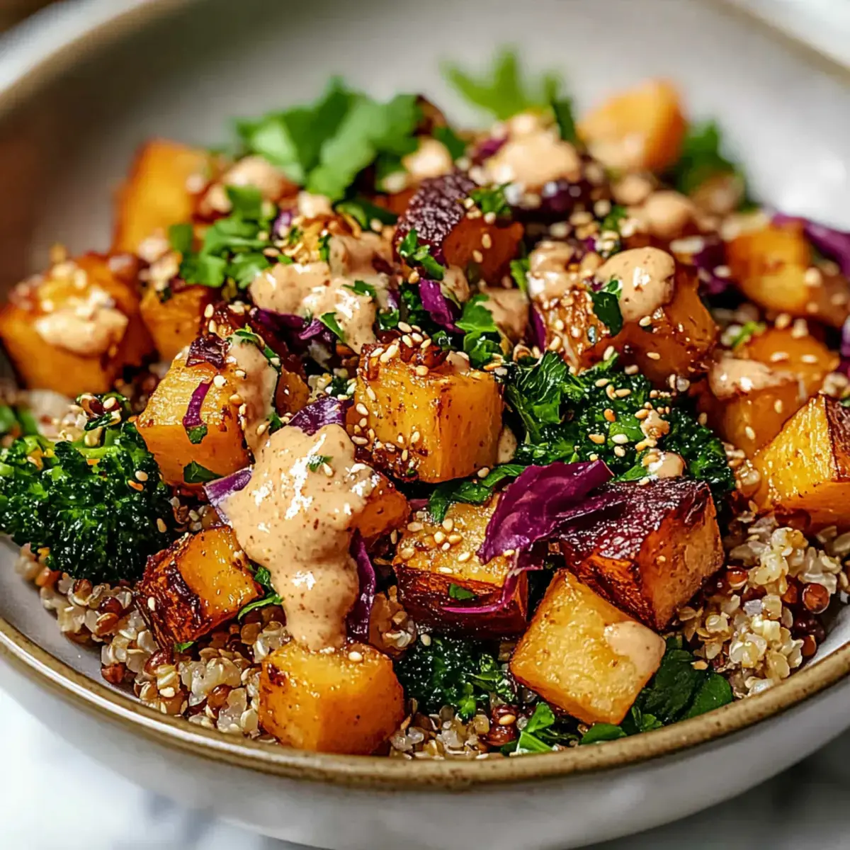 Süßkartoffel Quinoa Salat mit Miso