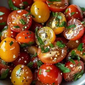 Frischer Tomaten Knoblauch Salat