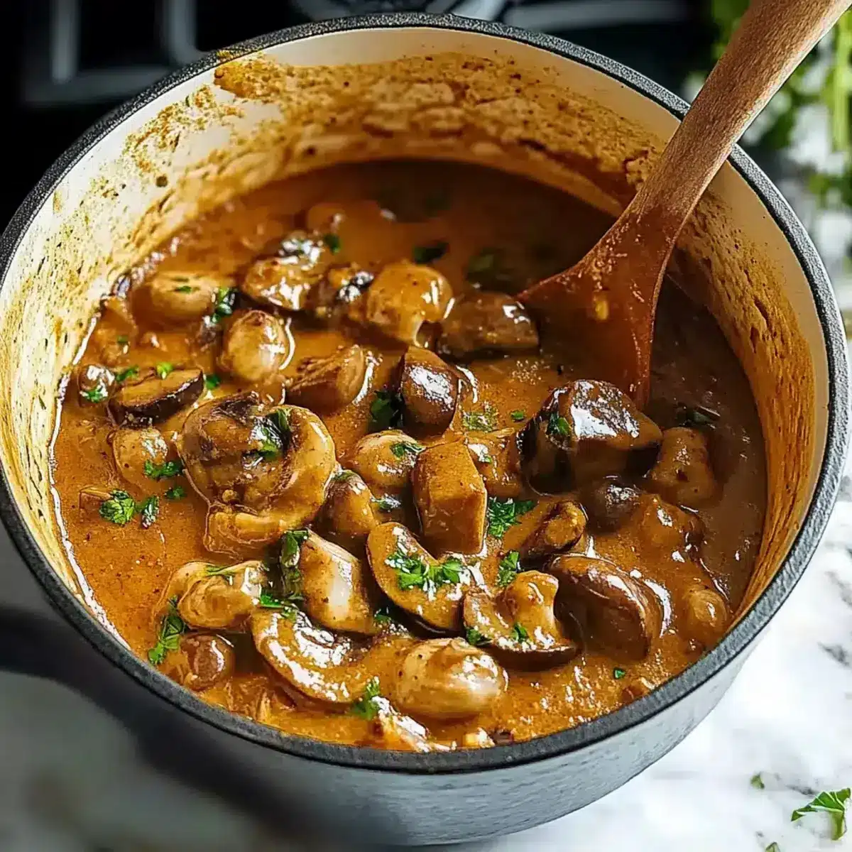 Veganer Lauch-Pilz-Gulasch