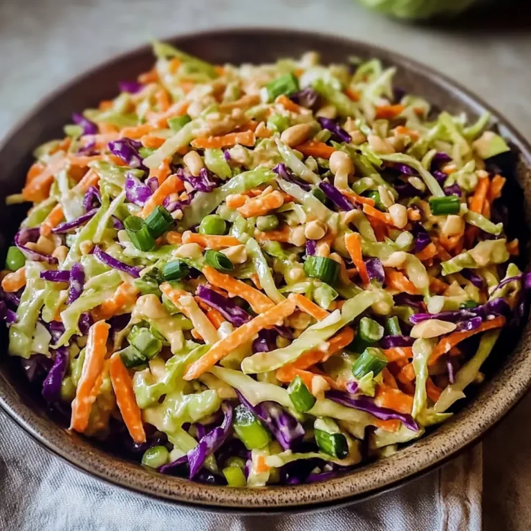 Veganer würziger Erdnusskohl Salat