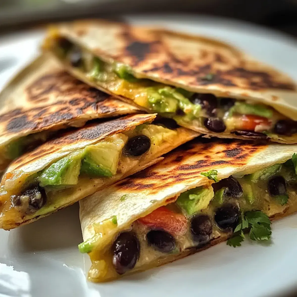 Vegetarische Avocado Schwarzbohnen Quesadilla