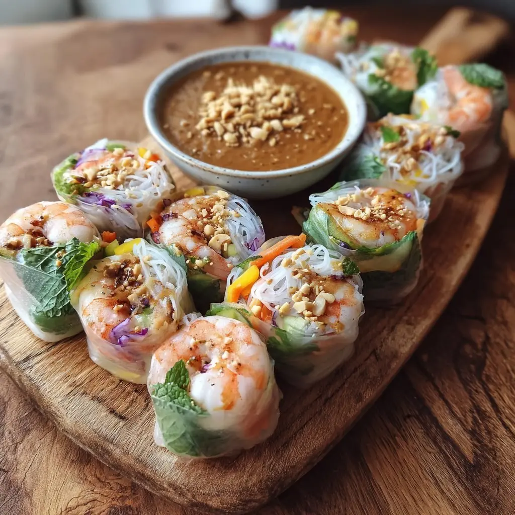 Vietnamesische Sommerrollen Erdnuss-Dip