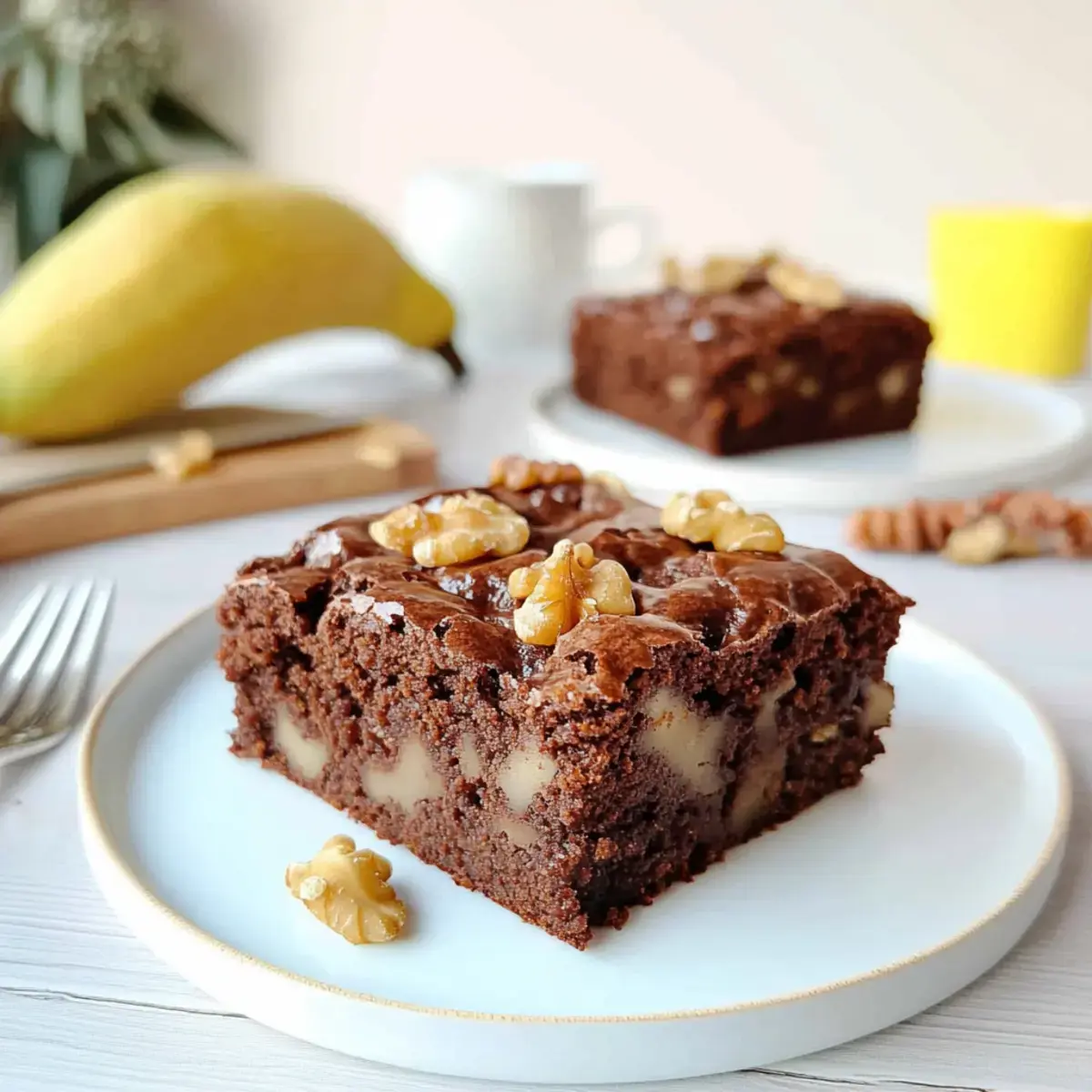 Walnussbrownies mit Birnen