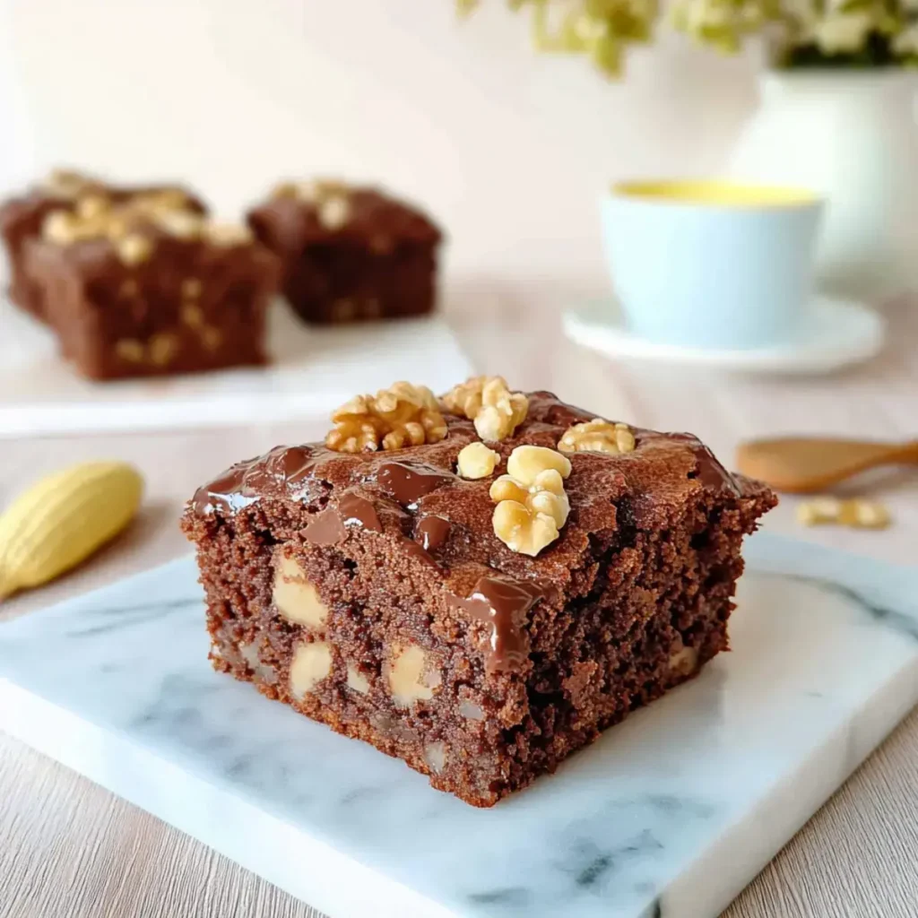 Walnussbrownies mit Birnen