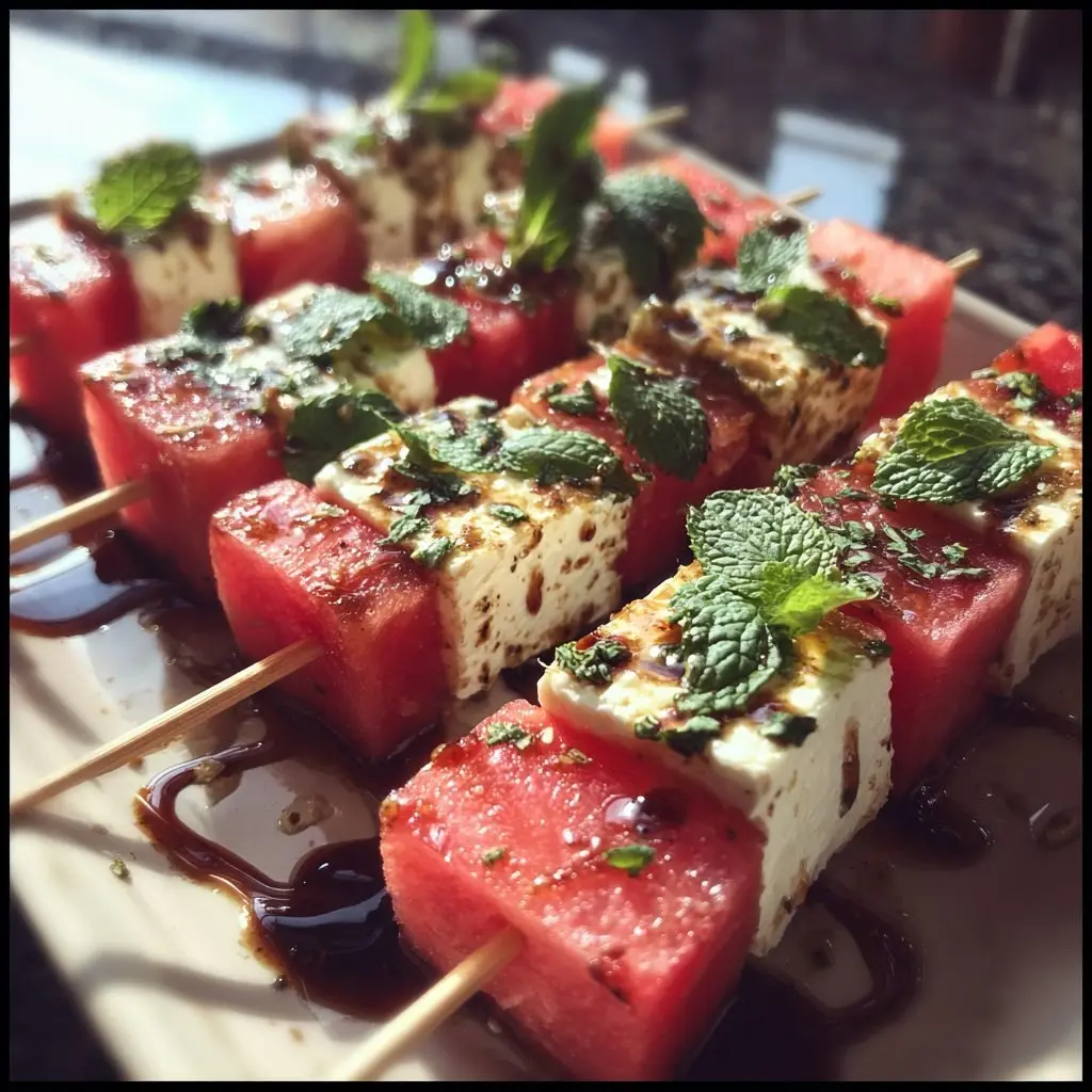 Wassermelonen Feta Spieße