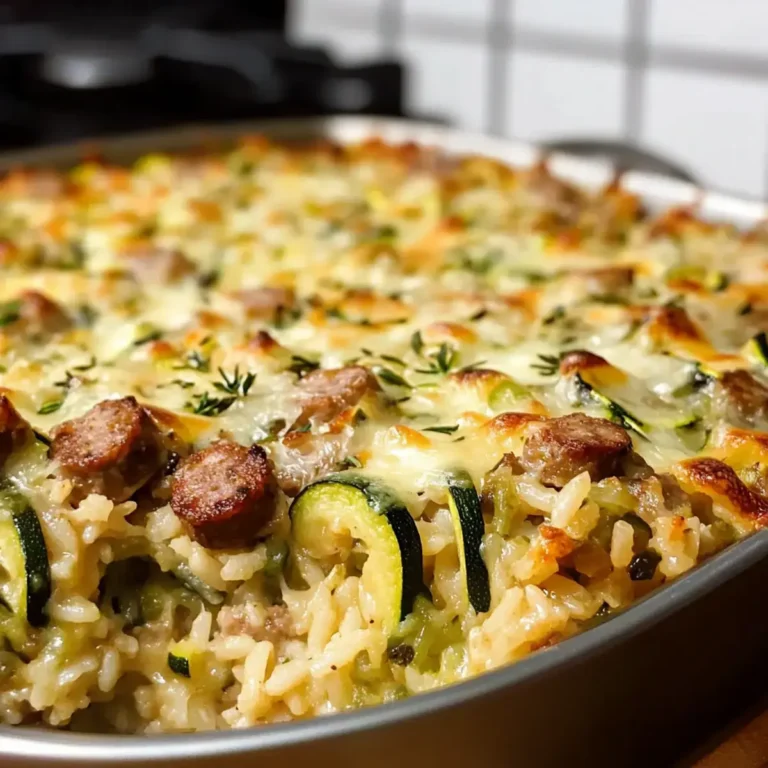 Wurst Zucchini Reis Auflauf