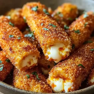 Würzige Copycat Chili’s Nashville Hot Mozzarella Sticks