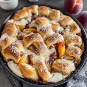 Zimtschnecken-Pfirsich-Cobbler