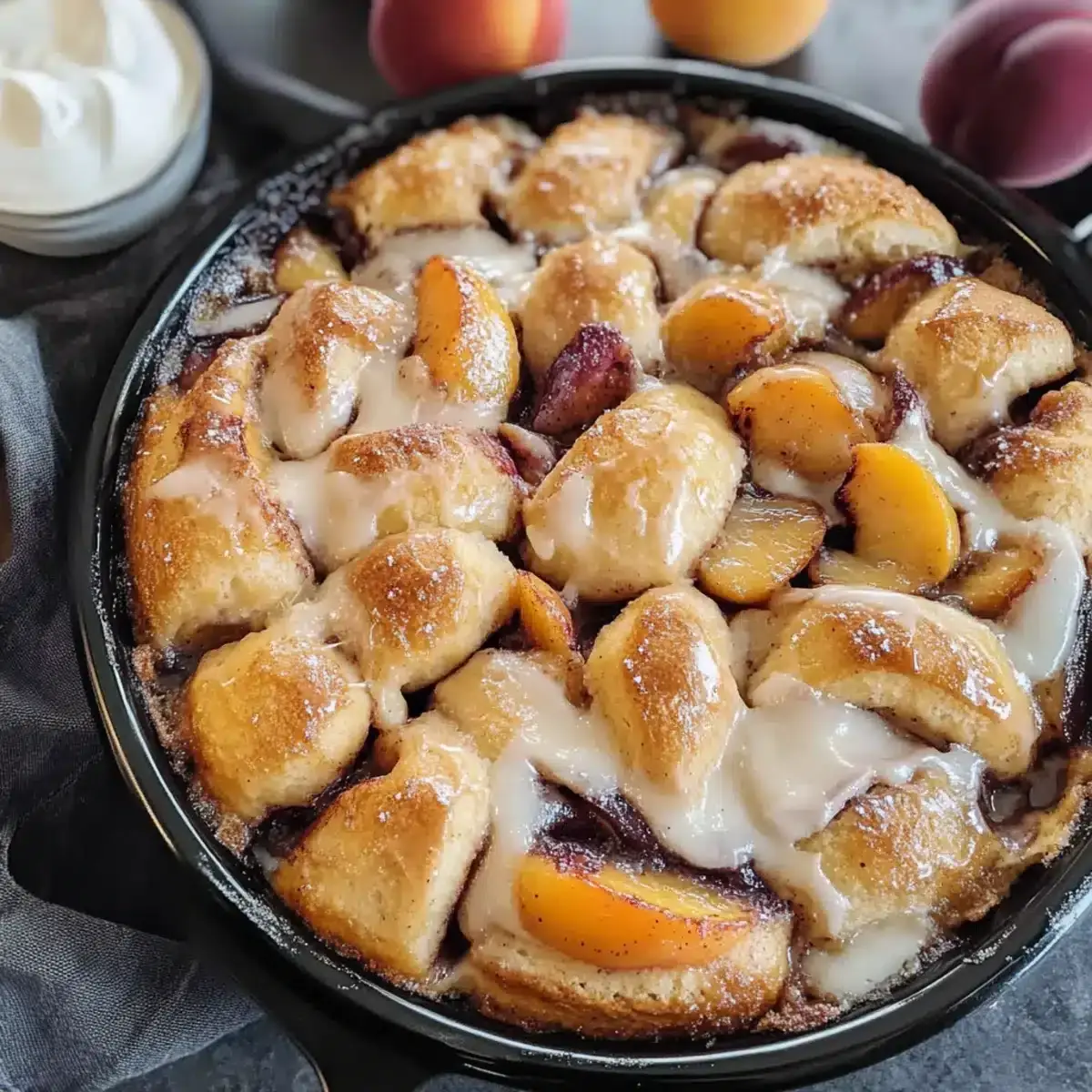 Zimtschnecken Pfirsich Cobbler