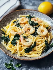 Unwiderstehlich einfache Zitronen-Knoblauch-Garnelen-Pasta mit Spinat
