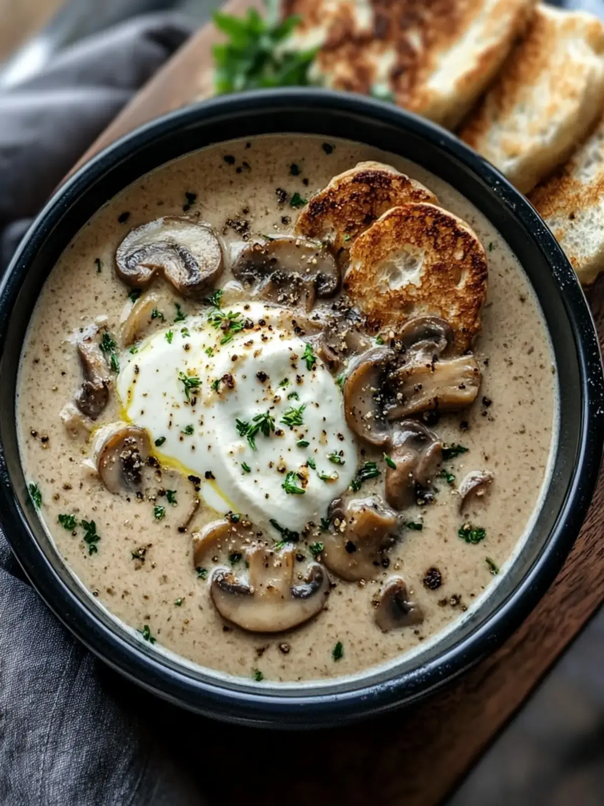 cremige Pilzsuppe