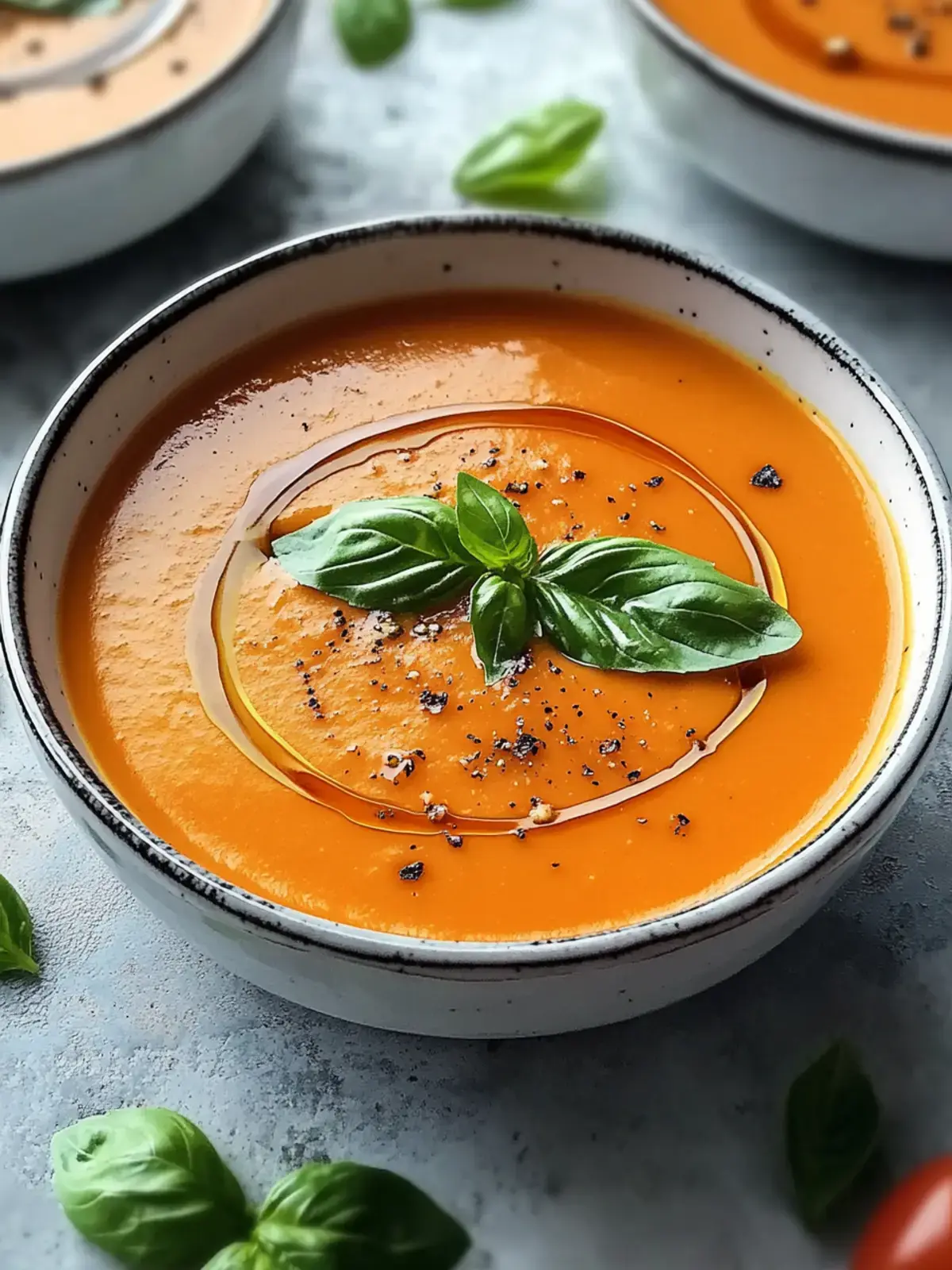 cremige Tomaten-Basilikum-Suppe