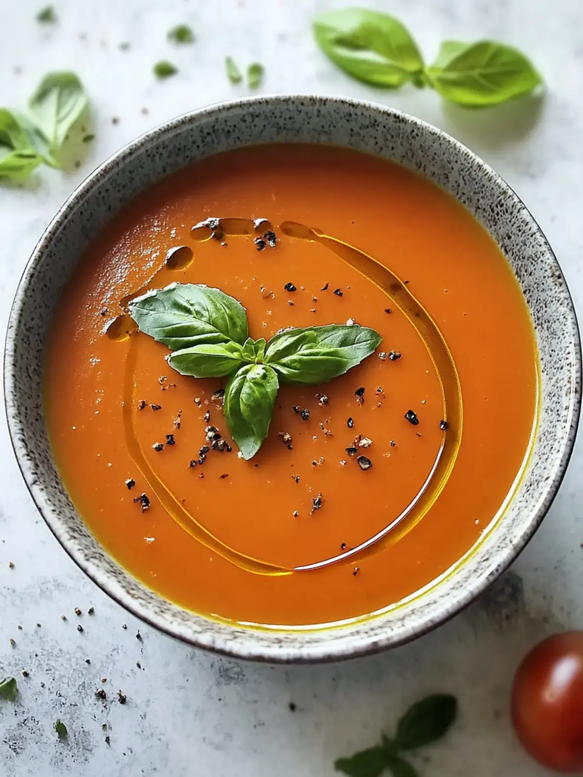 cremige Tomaten-Basilikum-Suppe