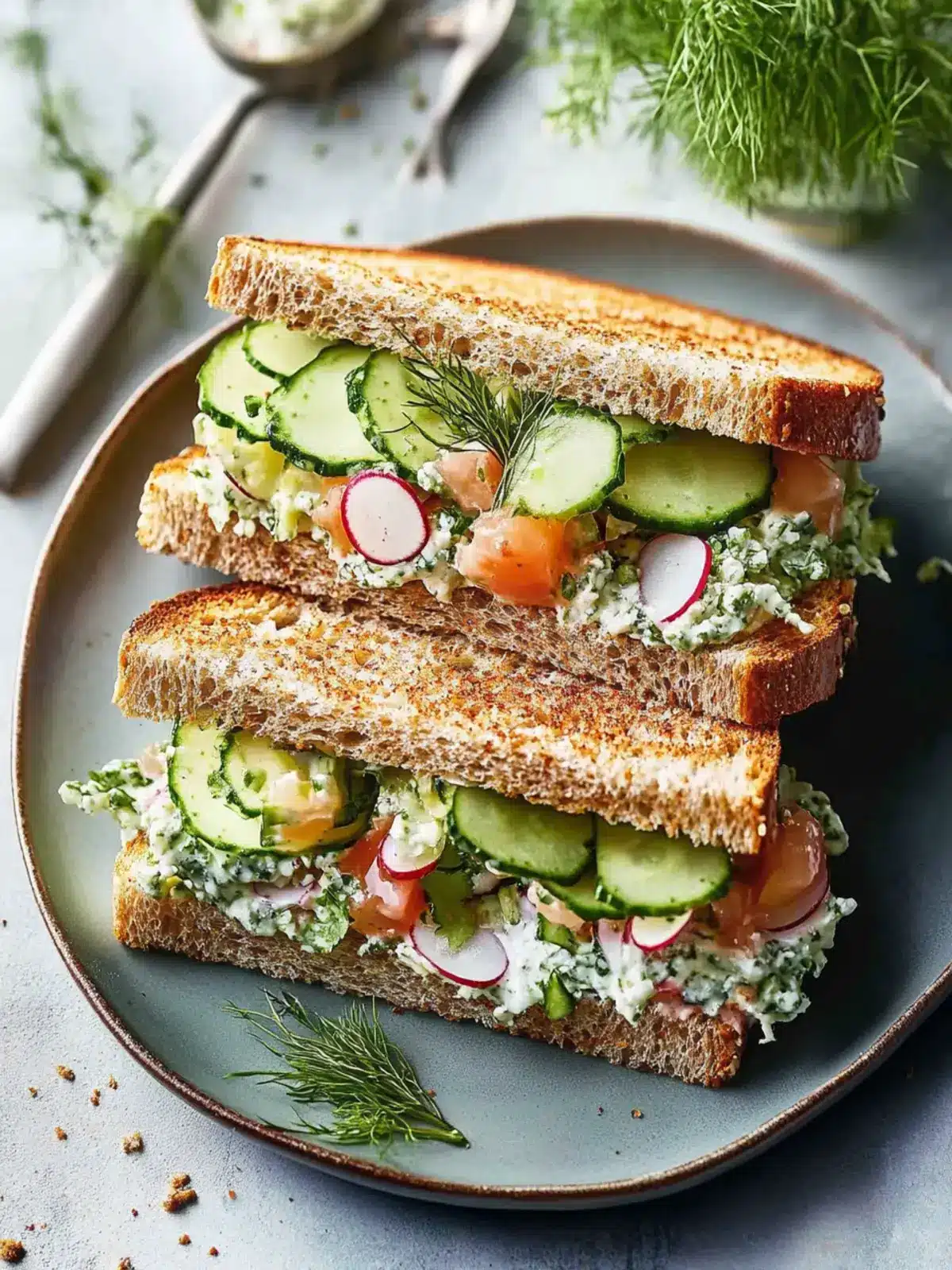 einfache Gurkensalat-Sandwiches