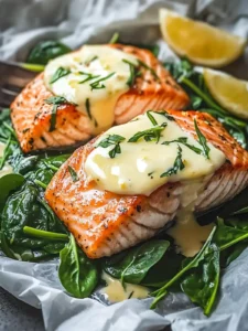 Gebratener Lachs mit Spinat und Mozzarella
