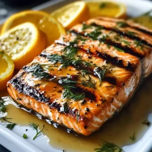 Gegrillter Lachs mit Honig-Zitronen-Marinade