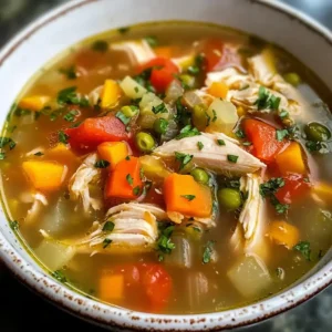 Gesunde Hähnchen-Gemüsesuppe