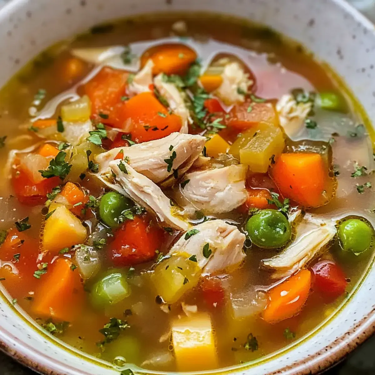 gesunde Hähnchen-Gemüsesuppe