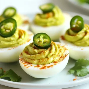 Würzige Keto Avocado Teufel Eier